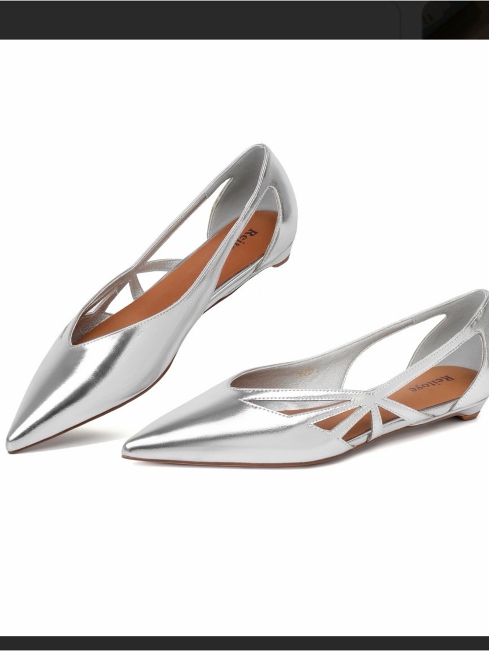 Metallic Silver Pointed-Toe Flats